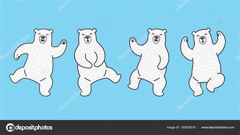 bear vector polar bear dance doodle illustration character cartoon stock vector by ©cnuisin