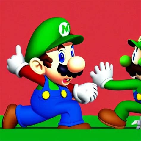 Mario Killing Luigi Highly Detailed Digital Art 4k Stable