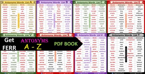 Get Antonym Words List A To Z Pdf For Beginner English Learners