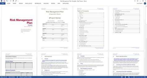 Risk Management Plan Template Ms Wordexcel Templates Forms