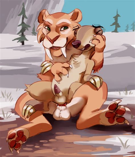 Rule 34 Anal Anal Sex Balls Closed Eyes Diego Ice Age Feline Green Eyes Ice Age Male Mammal