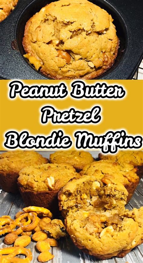 Peanut Butter Pretzel Blondie Muffins How Sweet Eats Peanut Butter