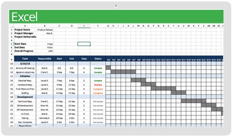 Excel Schedule Timeline Template