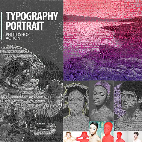 Typography Portrait Photoshop Action Free Download