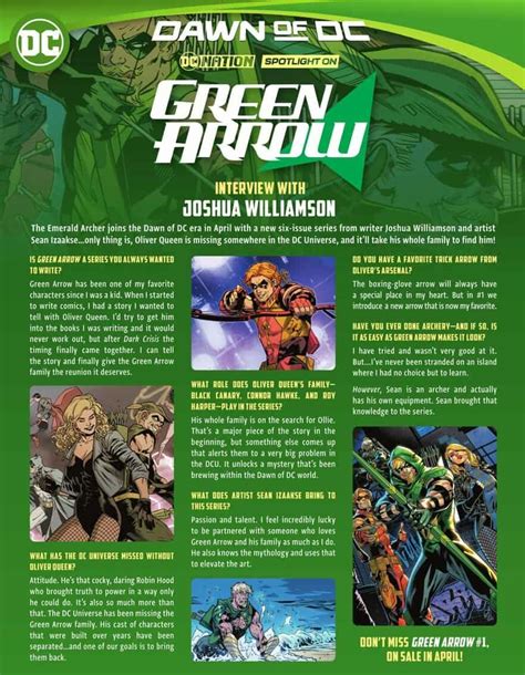 Dc Comics Teases New Green Arrow Series For Dawn Of Dc Inside Pulse