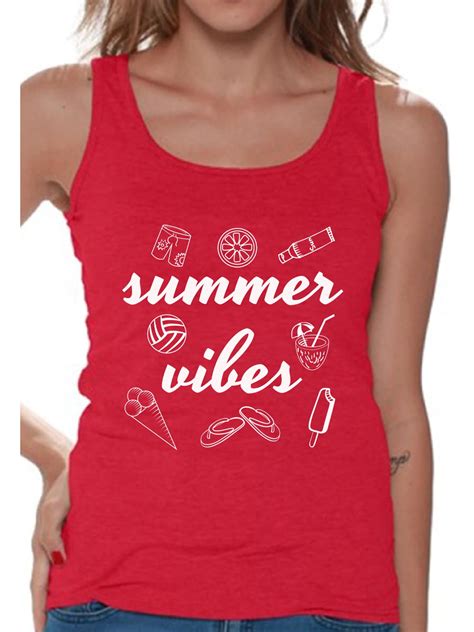 awkward styles summer vibes tank top for women beach tank summer workout clothes women s beach