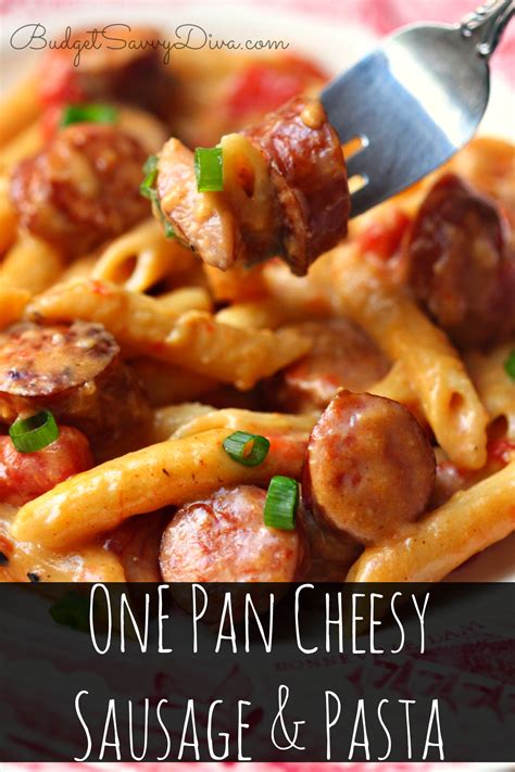 Cook pasta according to directions. One Pan Cheesy Smoked Sausage & Pasta Recipe | Budget ...