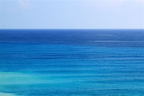 Aqua Blue Horizon Liquid Pattern Ripples Sea Sky Texture Water Waves