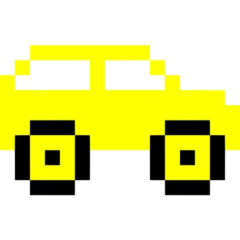 Yellow Pixel Car Free Svg