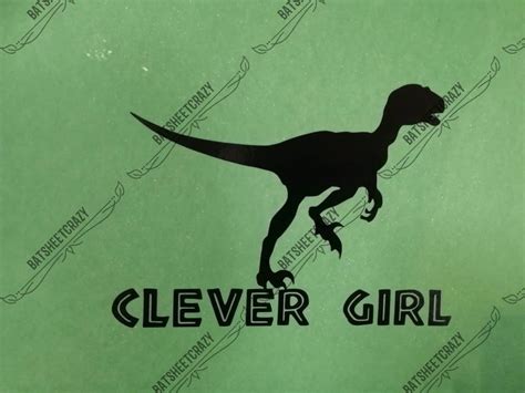 Jurassic Park Clever Girl Velociraptor Adhesive Vinyl Decal Etsy Uk