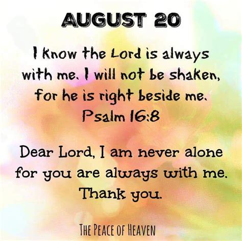 August 20 Daily Scripture Morning Prayer Quotes Prayer Verses
