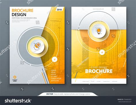 Cover Set Yellow Template For Brochure Banner Plackard Poster