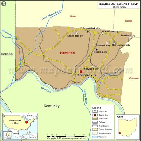 Hamilton County Map Map Of Hamilton County Ohio