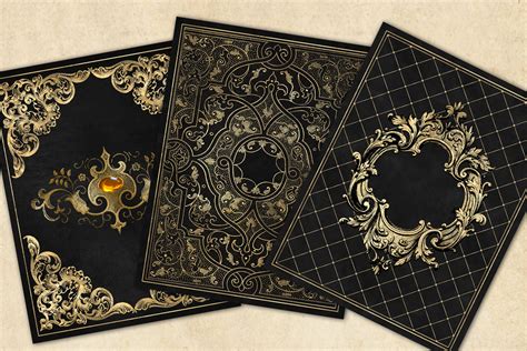 Gilded Black Book Covers 352992 Textures Design Bundles