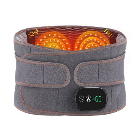 Infrared Heating Waist Massager Electric Belt Vibration Usb Charge Red