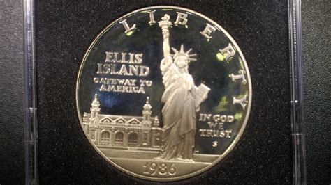 1986 S Statue Of Liberty Ellis Island Commemorative Silver Proof Dollar