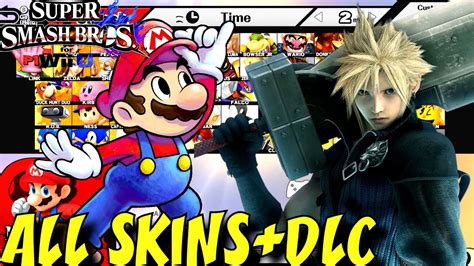 All Characters Alternative Skins Dlc In Super Smash Bros 4 For