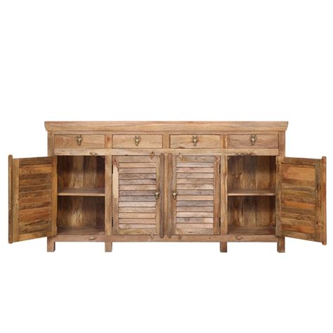 Flintshire Rustic Solid Wood 4 Drawer Extra Long Sideboard Cabinet