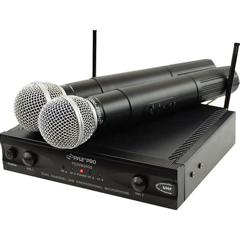 Pyle Pro Pdwm2400 2 Channel Uhf Wireless Microphone Pdwm2400 Bandh
