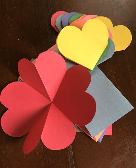 Easy Fun 3 Fold Origami Heart Valentines Cards Valentine Heart Card Valentines Cards Crafts