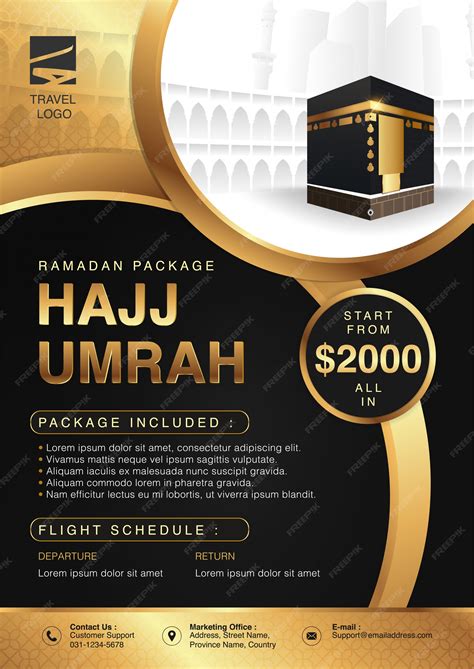 Premium Vector Islamic Ramadan Hajj And Umrah Brochure Or Flyer