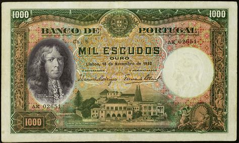 Portugal 1000 Escudos Banknote 1932world Banknotes And Coins Pictures