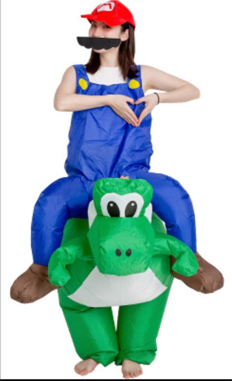 Mario Bros Yoshi Inflatable Ride On Costume Perth Hurly Burly Hurly