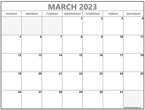 March 2023 Blank Printable Calendar March And April 2023 Calendar