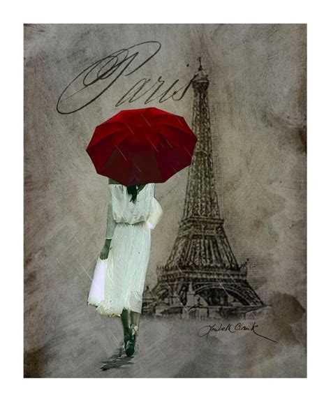 Eiffel Tower Paris Wall Art Print Woman With Umbrella Fine Etsy