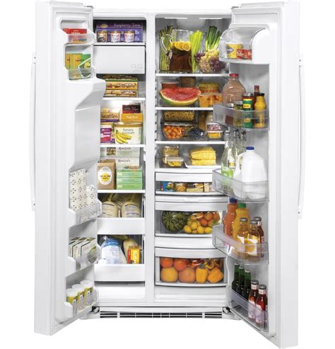 251 Cu Ft Side By Side Refrigerator Gss25ignww By General Electric