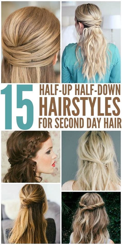 This style truly shows how versatile the half up half down hairstyle look is where you can rock two (or more) braids that you wrap around into a bun. 15 Simple Hairstyles that are Half Up, Half Down - Fashion ...
