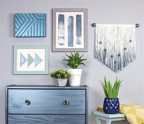 Abstract Gallery Wall With Metallic Accents Project By Decoart