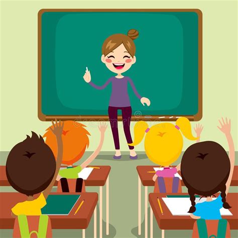 The best selection of royalty free classroom cartoon vector art, graphics and stock illustrations. Children And Teacher On Classroom. Beautiful happy young ...