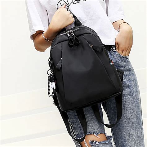 Fashion Anti Theft School Backpack Female Waterproof Black Ladies Backpack Women Bagpack Travel