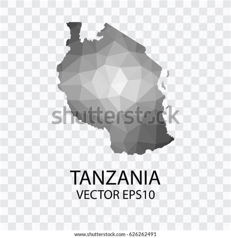 Transparent Vector Map Tanzania Vector Illustration Stock Vector