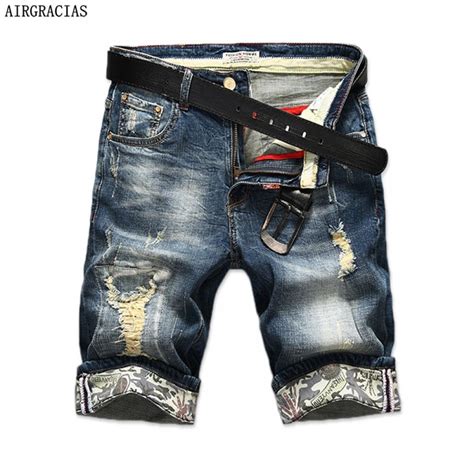 Airgracias New Fashion Mens Ripped Short Jeans Brand Clothing Bermuda Summer 98 Cotton Shorts