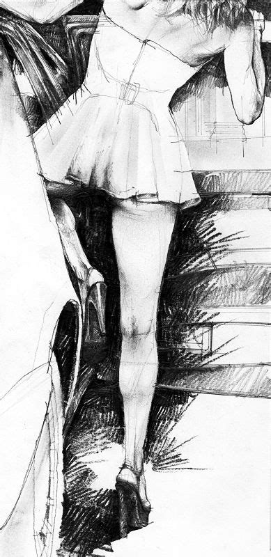 hot girl pencil drawing © razvan nitoi 1996