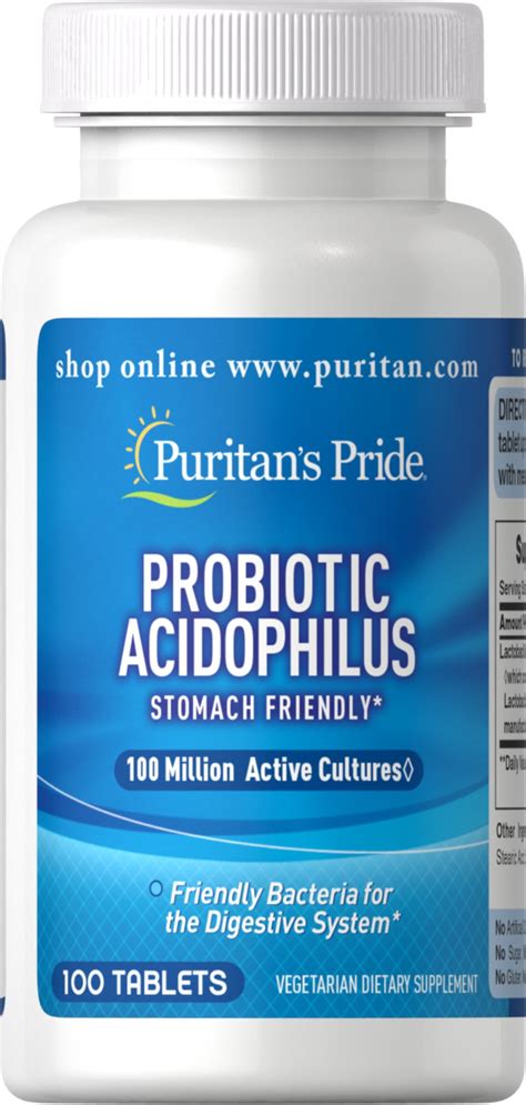 Probiotic Acidophilus 100 Tablets Acidophilusprobiotics Supplements