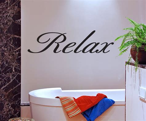 Relax Vinyl Wall Quote Decal Bathroom Decor Wall Sticker Removable Mural Art