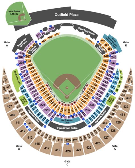 Kauffman Stadium Seating Chart And Maps Kansas City