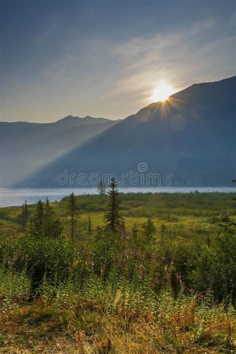 Chugach Mountains And Reflections Lake Alaska Stock Image Image Of