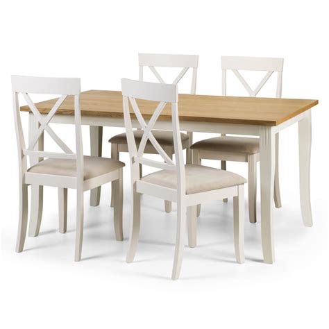 Dining Set Davenport Dining Table And 4 Dining Chairs In Ivory And Oak