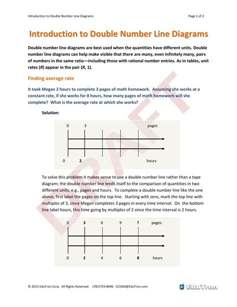 Pdf Introduction To Double Number Line Diagrams Dokumentips
