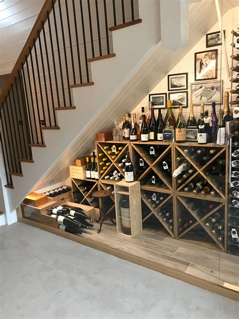 Wine Rack Under Basement Stairs Custom Under The Stairs Wine Cellars