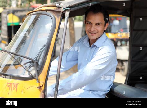 Auto Driver Driving An Auto Rickshaw Stock Photo Alamy