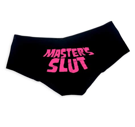 Masters Slut Panties Bdsm Sexy Slutty Collared Submissive Panties Booty Funny Naughty
