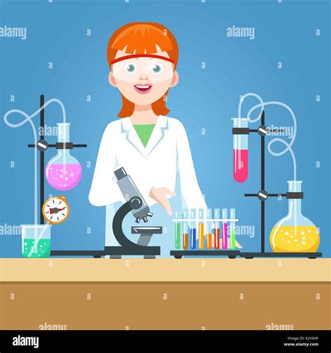 Female Scientist In Lab Coat Stock Vector Images Alamy