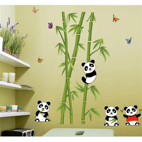 Lovely Pandas Bamboo Wall Decal Home Sticker Paper Art Picture Diy