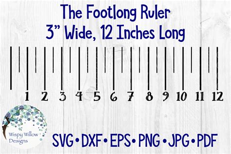 12 Inch Ruler Foot Graphic By Wispywillowdesigns · Creative Fabrica