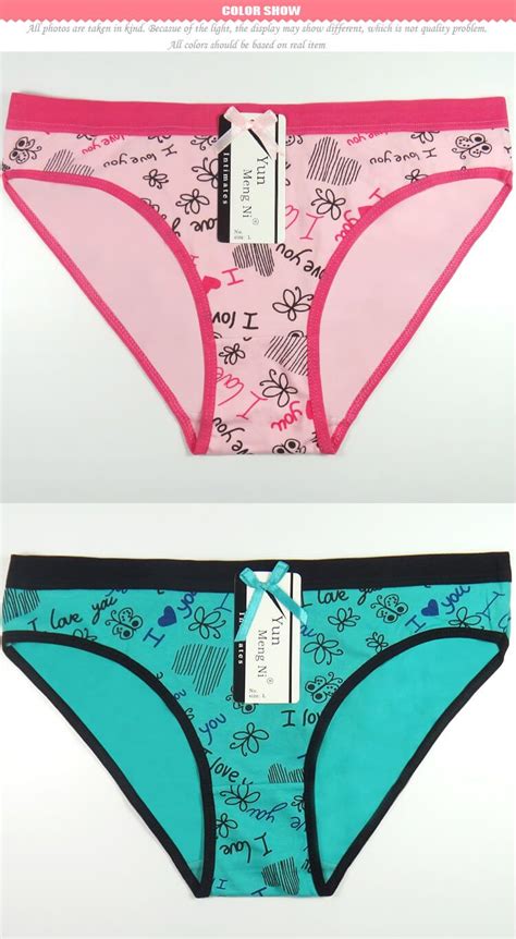 2020 Yun Meng Ni Sexy Underwear Cute Printed Breathable Cotton Panties For Women Preteen